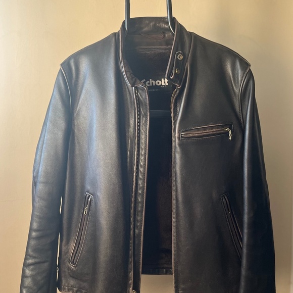 Schott Leather Motorcycle Jacket - Picture 1 of 9